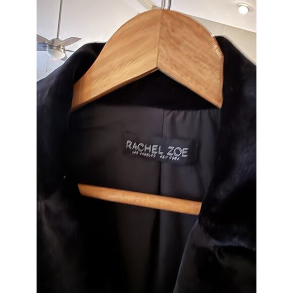 Rachel Zoe Black Velvet Double Breasted Military Jacket Gold Button SmallNew - Picture 5 of 7